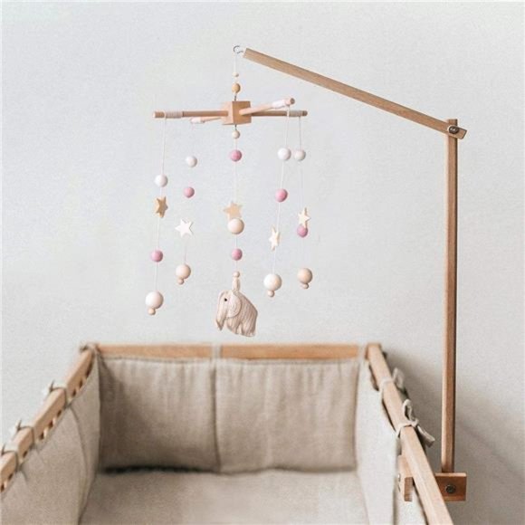 Neutral Baby Mobile/Cot Mobile/Nursery Mobile/Crib Mobile/Pom Pom Mobile/ - Picture 5 of 6